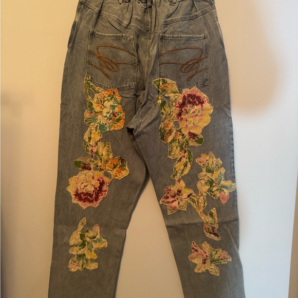 Jaded Gypsy NEW Garden Walk BOHO Embroidered jeans S/M - Picture 5 of 8